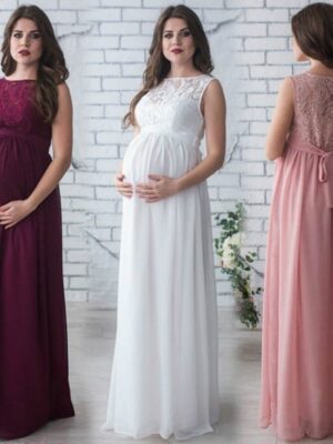 Lace Sleeveless Maternity Dress